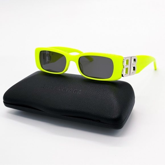 NEW BALENCIAGA BB0096S 008 SQUARE YELLOW UNISEX SUNGLASSES BALENCIAGA - Picture 2 of 13